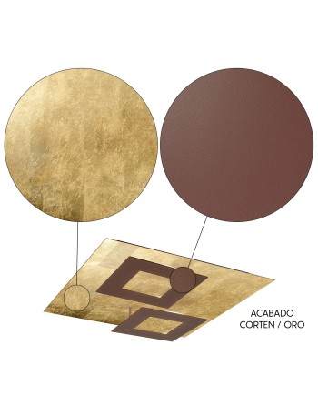 DALIA * PLAFÓN CUADRADO 24W+24W - ORO + CORTEN